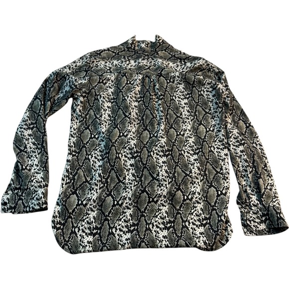 Pleione Snake Print Long‎ Sleeve Blouse Top Small Petite SP Animal - Picture 2 of 7